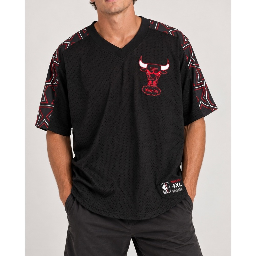 Mitchell & Ness Chicago Bulls Hardwood Mesh Jersey Black Red Mens 4XL NBA HWC